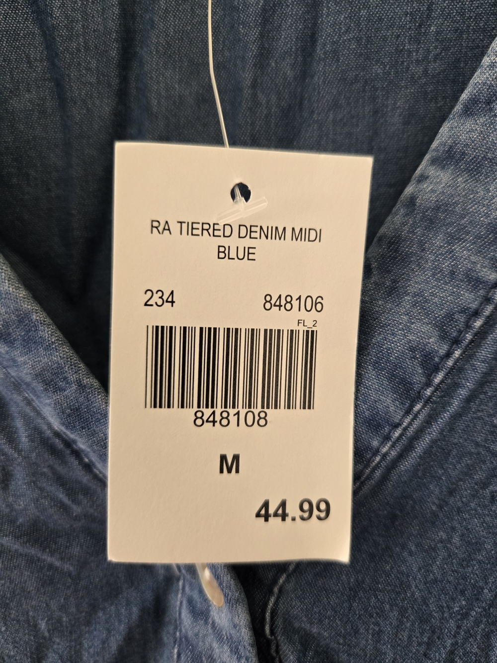 Relaxed V-Neck Midi Dress in Blue - Picture 4 of 10